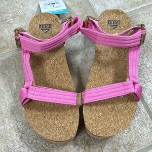 Reef pink platform sandals
